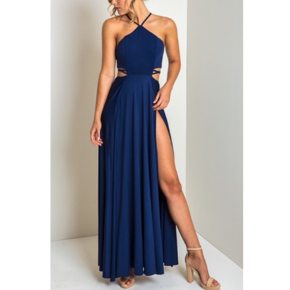 Navy blue prom dress (never worn)